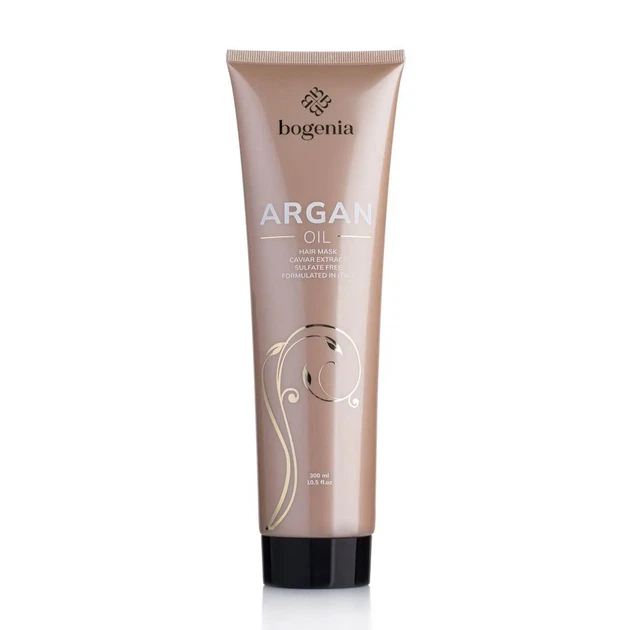 Маска для тонких, поврежденных волос профессиональная Bogenia Argan Oil & Caviar Extract 300 мл BG411(003) - Фото 1 Маска для тонких, поврежденных волос профессиональная Bogenia Argan Oil & Caviar Extract 300 мл BG411(003) - изображение 1