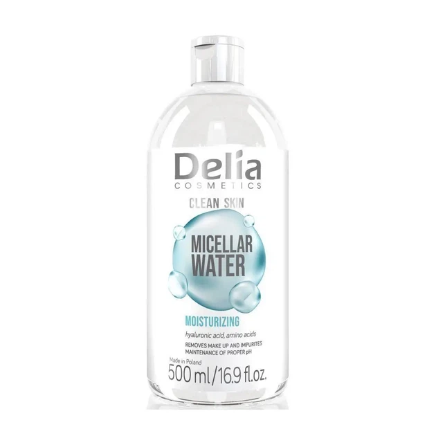 Мицеллярная вода увлажняющая Delia Cosmetics Clean Skin, 500 мл - Фото 1 Мицеллярная вода увлажняющая Delia Cosmetics Clean Skin, 500 мл - изображение 1