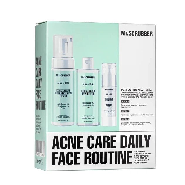 Подарочный набор для ухода за лицом Mr.Scrubber Acne Care Daily Face (пенка, тоник, сыворотка) - изображение 4