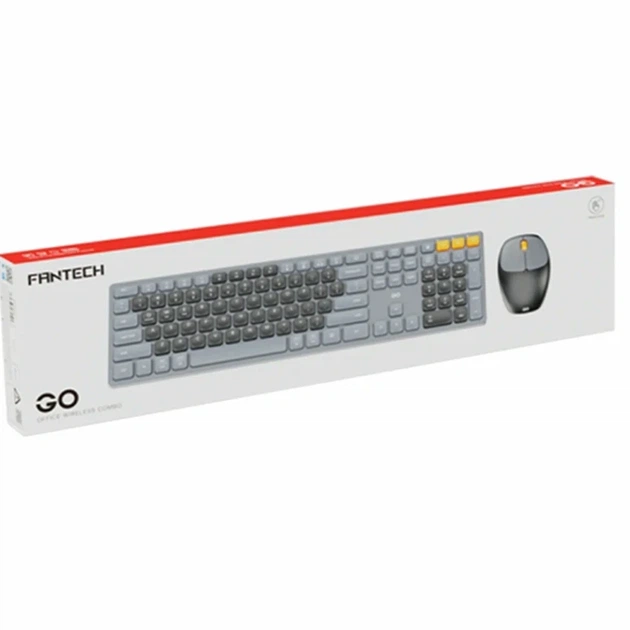 Бездротовий комплект клавіатура та миша Fantech Go WK895 Silent Click 110 кнопок USB бежевий - зображення 2