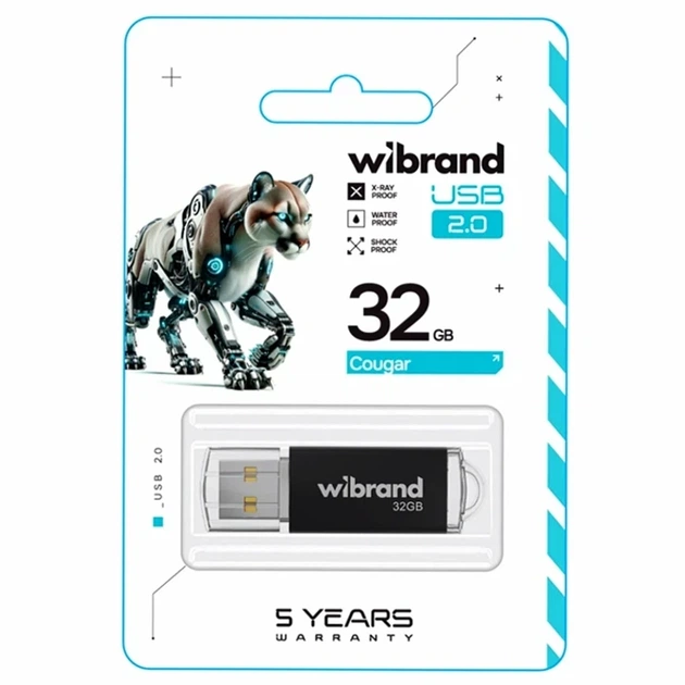 USB флешка Wibrand 32 ГБ USB 2.0 черный металл пластик для хранения данных - Фото 2 USB флешка Wibrand 32 ГБ USB 2.0 черный металл пластик для хранения данных - изображение 2