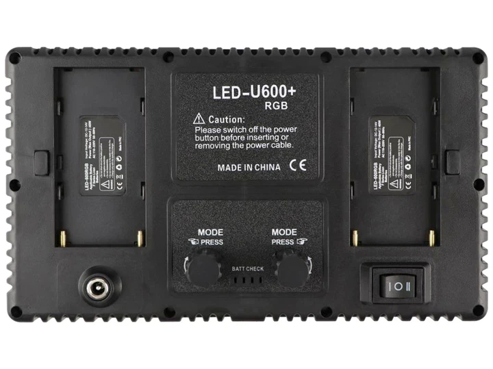 LED RGB Панель 30см 50Вт с механическими кнопками питания от сети и батареи для фото и видео съемки U-800+ Черный - изображение 3