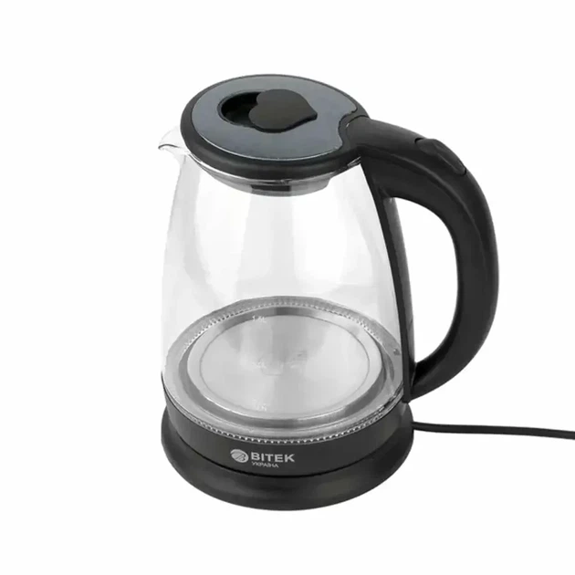 Електрочайник 1,8л 2400Вт скляний BITEK BT-3110 чорний з LED підсвічуванням та автовідключенням - зображення 6