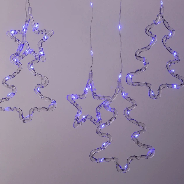 Гірлянда штора світлодіодна 120 LED 3х0,9 м 8 режимів синій для святкового оформлення GarlandoPro - Фото 5 Гірлянда штора світлодіодна 120 LED 3х0,9 м 8 режимів синій для святкового оформлення GarlandoPro - зображення 5