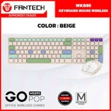 Бездротовий комплект клавіатура та миша Fantech Go WK895 Silent Click 110 кнопок USB бежевий - зображення 5
