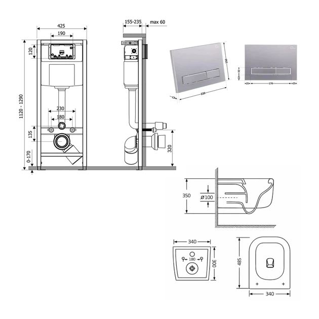 Готовое решение Qtap для ванной комнаты: подвесной унитаз Gemini Ultra Quiet 485×340×350 + комплект инсталляции Nest 4 в 1 - Фото 2 Готовое решение Qtap для ванной комнаты: подвесной унитаз Gemini Ultra Quiet 485×340×350 + комплект инсталляции Nest 4 в 1 - изображение 2