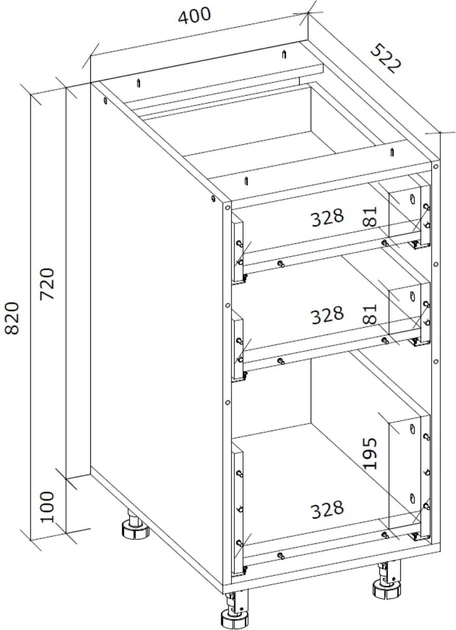 Szafka dolna z szufladami Halmar VENTO D3S mechanizm Hettich front 40x82x52 cm Dąb miodowy/Biały (4022573502145) - obraz 2