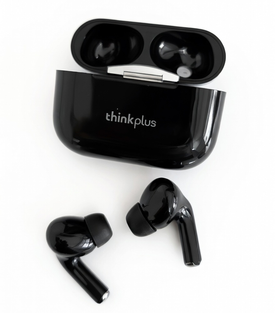 Бездротові навушники Lenovo Thinkplus LP33 TWS Bluetooth, стильні навушники в кейсі із сенсорним керуванням, Black - зображення 3