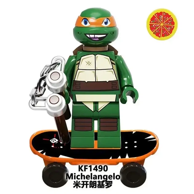 Набор коллекционных минифигурок «Черепашки-ниндзя на скейтах» (TMNT Set), 6 штук: Леонардо, Рафаэль, Микеланджело, Донателло - изображение 6