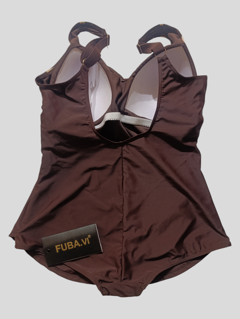 Купальник слитный (спереди юбка) Fuba 26202111 коричневый 56 (4XL) грудь 4D-5E-6F бедра 121-125 см - изображение 3