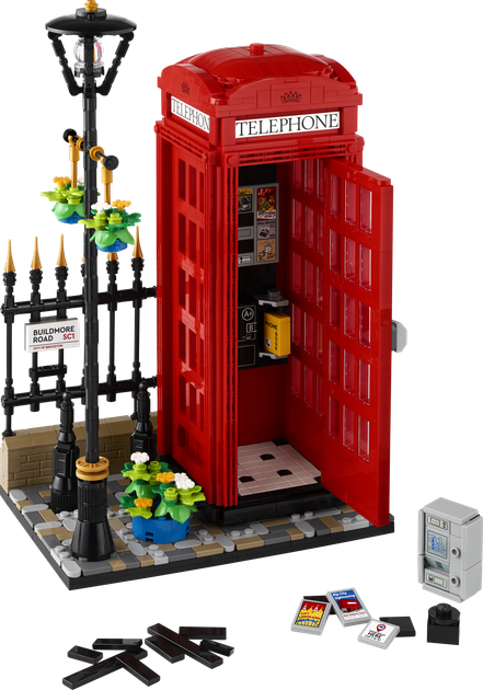 Zestaw klocków LEGO Ideas Czerwona londyńska budka telefoniczna 1460 elementów (21347) - obraz 2