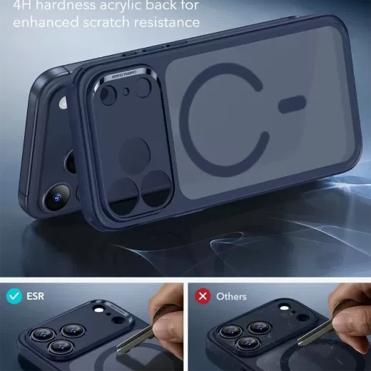 Чехол ESR Classic Hybrid Magnetic Case (Camera Control) Frosted Blue для iPhone 17 Pro Max (1A86500401) - изображение 6