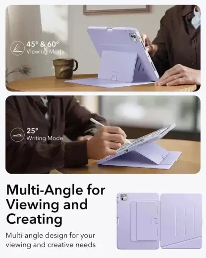 Чехол-подставка ESR Flip Magnetic Case with Pencil Holder Purple для iPad Pro 13" M5 | M4 (2025 | 2024) (1B21700402) - изображение 5