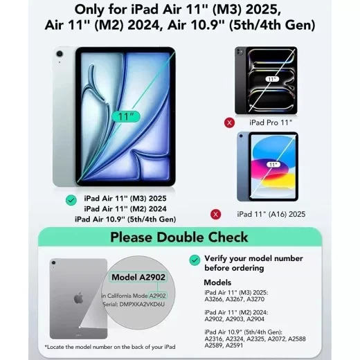Чехол-клавиатура ESR Flex Keyboard Case (Detachable) Dark Gray для iPad Air 11” M4 | M3 | M2 (2026 | 2025 | 2024) | iPad Air 10.9” M1 (2022 | 2020) - изображение 6