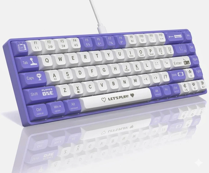 Механічна клавіатура Ajazz Ak680 Purple свічі з Hot-Swap – фото