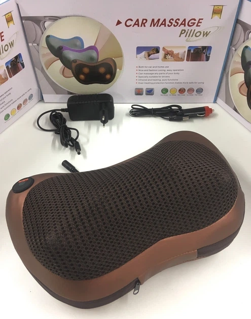 Масажер для шиї та плечей Massage Pillow ART-8028/5290, масажна подушка з роликовим масажем та інфрачервоним прогріванням, живлення від мережі та прикурювача авто, знімання напруги та спазмів, для спини, шиї, плечей - Фото 3 Масажер для шиї та плечей Massage Pillow ART-8028/5290, масажна подушка з роликовим масажем та інфрачервоним прогріванням, живлення від мережі та прикурювача авто, знімання напруги та спазмів, для спини, шиї, плечей - зображення 3