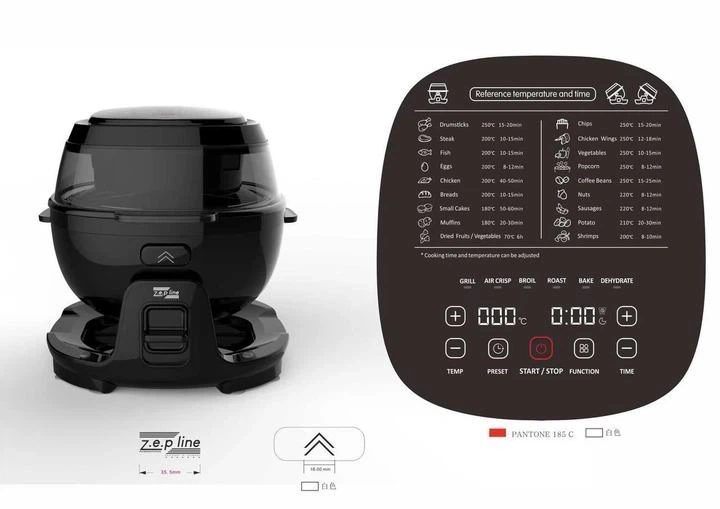 Аерофритюрниця Zepline ZP-140 10 л 4000 Вт, мультипіч з 18 програмами, потужний аерогриль, дегідратор, гриль - изображение 2