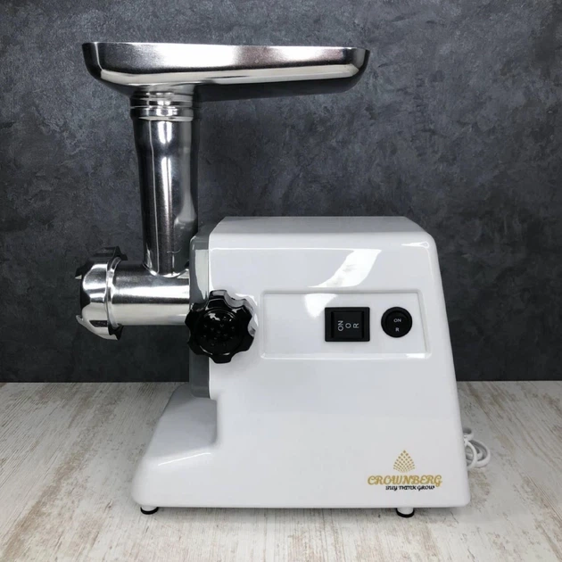 М'ясорубка Crownberg CB-4212 2500W з реверсом, мідний двигун, захист від перегріву, 2 решітки 5 мм і 7 мм, насадка для кеббе, електрична м'ясорубка для дому - изображение 7