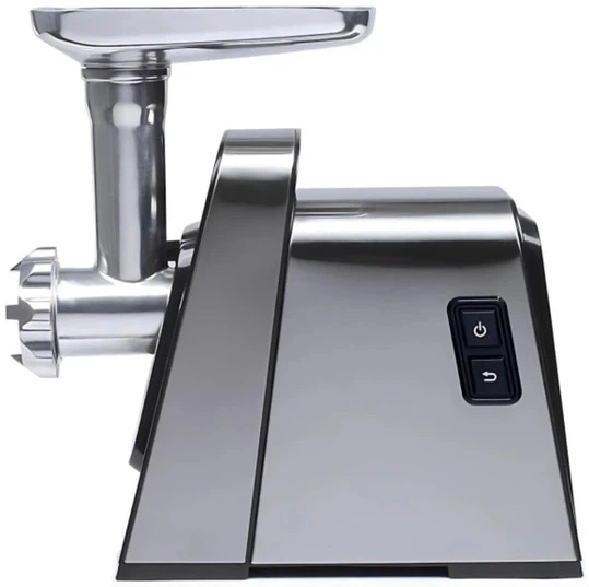 М'ясорубка електрична Rainberg RB-2271 3000W з реверсом та соковижималкою, 3 решітки 3/5/7 мм, насадки для ковбас, кеббе та томатів, терки для овочів, шнекова м'ясорубка для дому чорна зі сріблястим - зображення 3