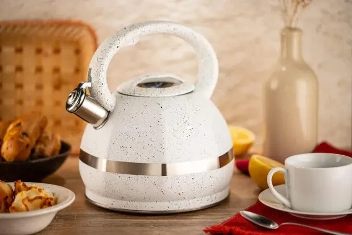 Чайник из нержавеющей стали со свистком Edenberg 3л EB-2475 White - изображение 4