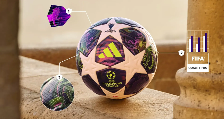 Офіційний футбольний м'яч Adidas UCL PRO 2026 Finale OMB розмір 5, біло-фіолетовий - Фото 6 Офіційний футбольний м'яч Adidas UCL PRO 2026 Finale OMB розмір 5, біло-фіолетовий - изображение 6