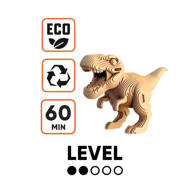3D Пазл Конструктор Картонный Cartonic Тиранозавр Динозавр (Tyrannosaurus Collectible) 58 деталей - Фото 8 3D Пазл Конструктор Картонный Cartonic Тиранозавр Динозавр (Tyrannosaurus Collectible) 58 деталей - изображение 8