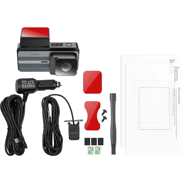Автомобильный видеорегистратор Hoco DV12 with rear camera Silvery Gray (640176) [152968] - изображение 6