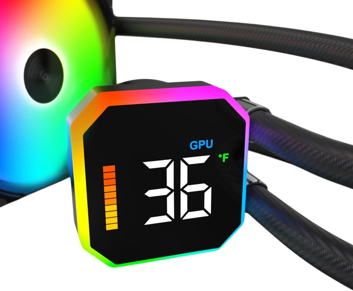 Система рідинного охолодження Montech HyperFlow Digital 240 Black - зображення 6