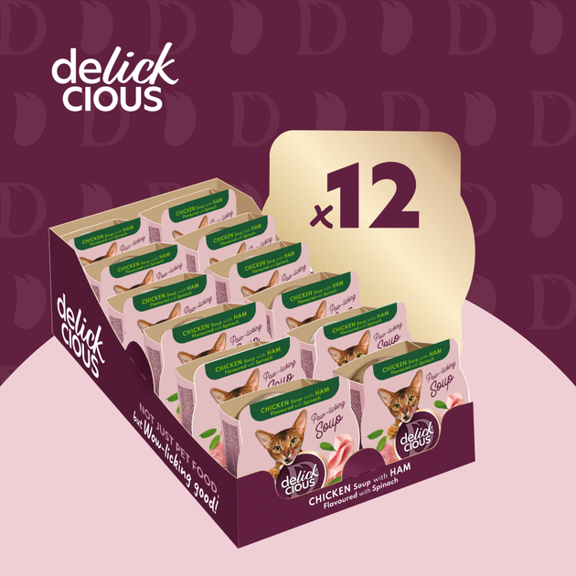 Консервований корм Delickcious Суп з курки з шинкою та додаванням шпинату 80 г (D6251302) - зображення 4