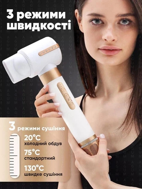 Фен-стайлер 7в1 для волос мультистайлер с 7 насадками укладка, локоны, объем, выпрямление Белый - изображение 3