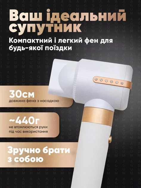 Фен-стайлер 7в1 для волос мультистайлер с 7 насадками укладка, локоны, объем, выпрямление Белый - изображение 6