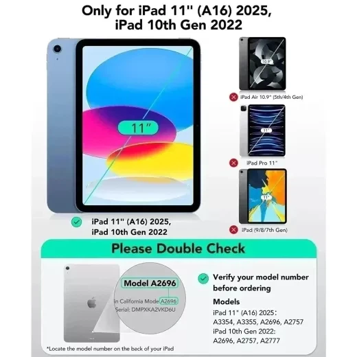 Чехол-клавиатура ESR Flex Keyboard Case (Detachable) Dark Gray для iPad 11'' (2025) | iPad 10.9 (2022) (6B0310101) - изображение 6