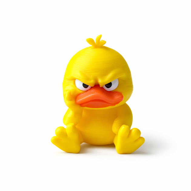 Брелок Grumpy Duck (Сердитая утка) Пластик 30 мм Желтый для ключей - изображение 2