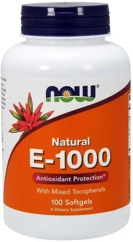 Вітамін E Now Foods Natural E-1000 100 м'яких капсул (733739009029) - зображення 1