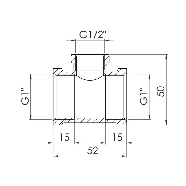 Трійник редукційний Thermo Alliance Forte 1"х1/2"х1" ВВ SF362251525 - зображення 2