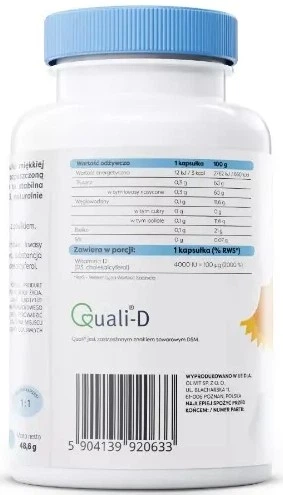 Witamina D3 Osavi Witamina D3 4000 IU 120 kapsułek miękkich (5904139920633) - obraz 3