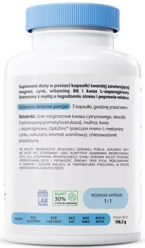 Kompleks witaminowo-mineralny Osavi Magnez Balans & Relaks 90 kapsułek (5904139923580) - obraz 2