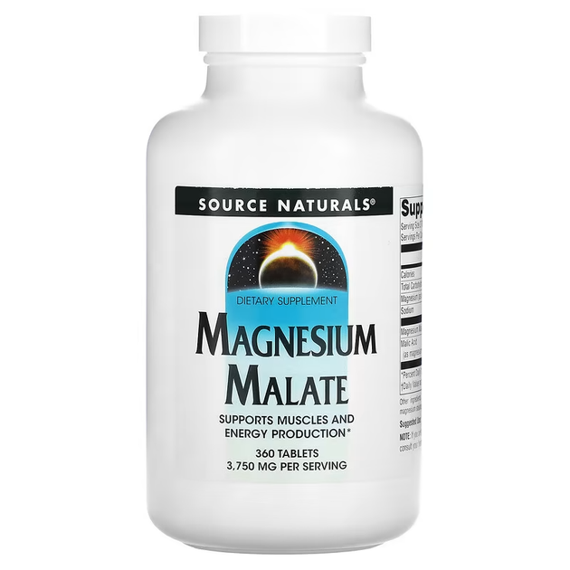 Магния малат Source Naturals (Magnesium Malate) 1250 мг 360 таблеток SNS00535 - Фото 1 Магния малат Source Naturals (Magnesium Malate) 1250 мг 360 таблеток SNS00535 - изображение 1