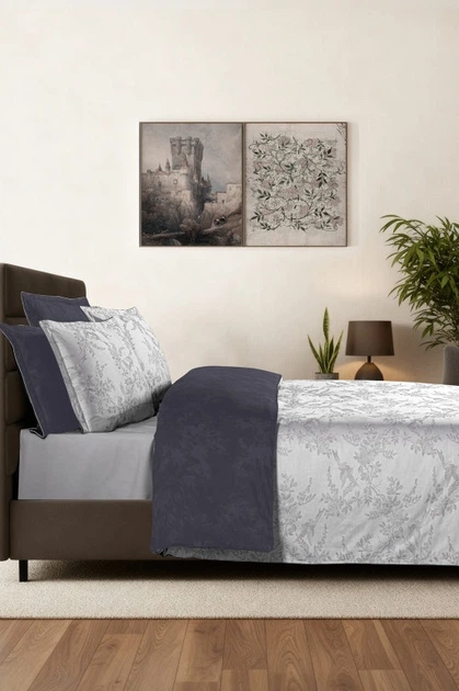 Постільна білизна La Romano Mona Premium Satin 300TC 200×220см Merida Grey - зображення 2