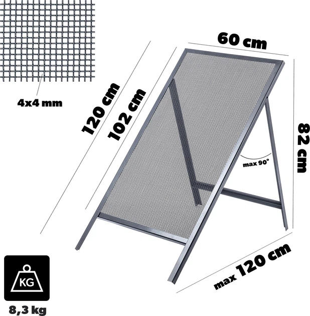 Sito budowlane Kadax do piachu Pareto 120 x 60 cm 4 mm K10447 (5906638300879) - obraz 5