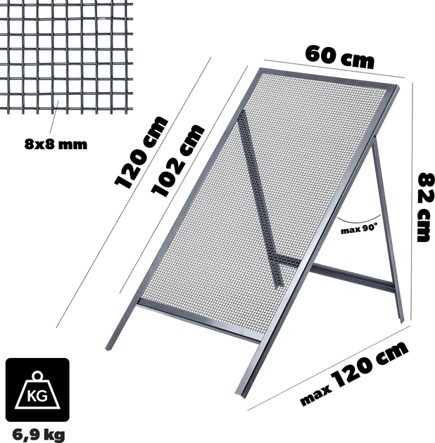 Sito budowlane Kadax do piachu Pareto 120 x 60 cm 8 mm K10449 (5906638300893) - obraz 5