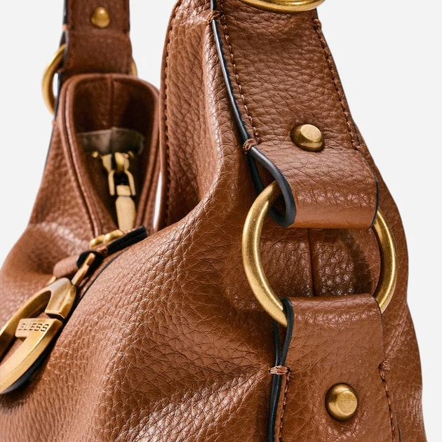 Сумка жіноча зі штучної шкіри середня Guess HWBB9308720-COG Коричнева (800070352356) - зображення 4