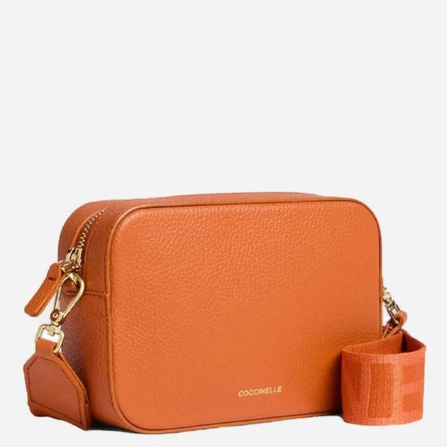 Torebka crossbody damska skórzana Coccinelle E5MN555I101-R41 Jasnopomarańczowa (800070354228) - obraz 3
