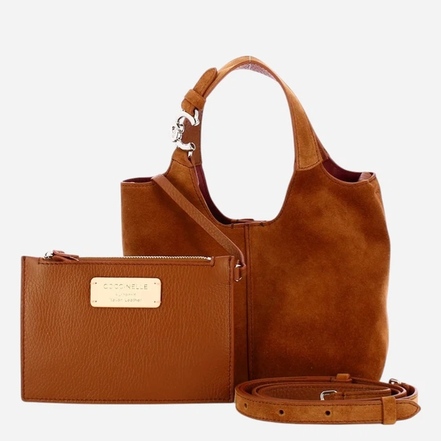 Torebka crossbody damska skórzana Coccinelle E1THE580101-W11 Brązowa (800070354187) - obraz 3