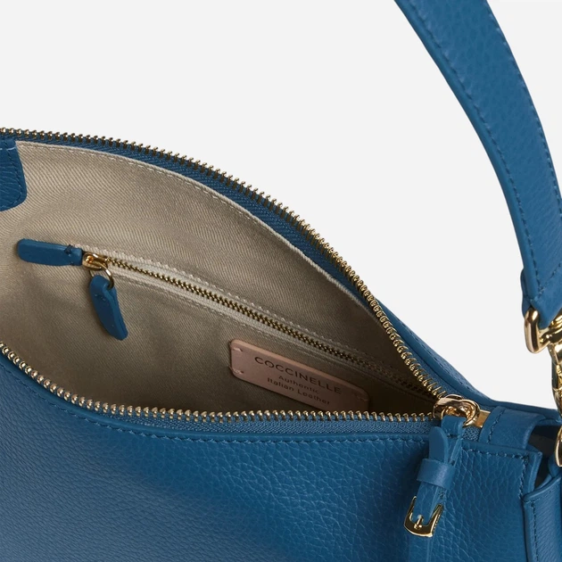 Сумка крос-боді через плече жіноча з натуральної шкіри середня Coccinelle E1U45130201-B27 Синя (800070354198) - зображення 3