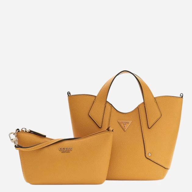 Сумка крос-боді через плече жіноча зі штучної шкіри середня Guess HWBG9914750-AMB Бурштинова (800070352372) - зображення 3