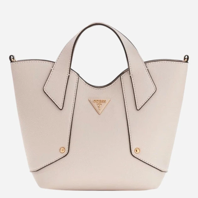 Сумка крос-боді через плече жіноча зі штучної шкіри середня Guess HWBG9914750-STO Пудрова (800070352375) - зображення 6