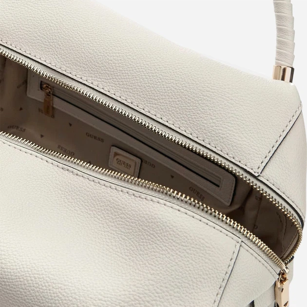 Сумка крос-боді через плече жіноча зі штучної шкіри велика Guess HWBG9918060-OFF Біла (800070352383) - зображення 4