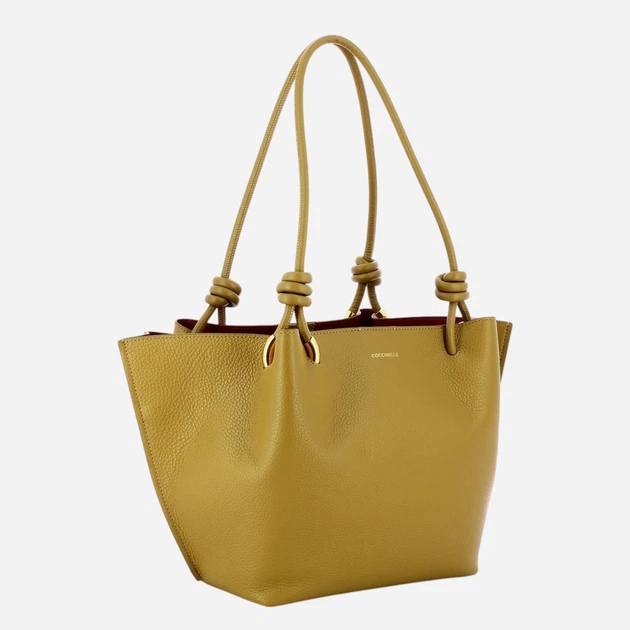 Torebka shopper damska skórzana Coccinelle E1U07110201-G43 Musztardowa (800070354188) - obraz 3