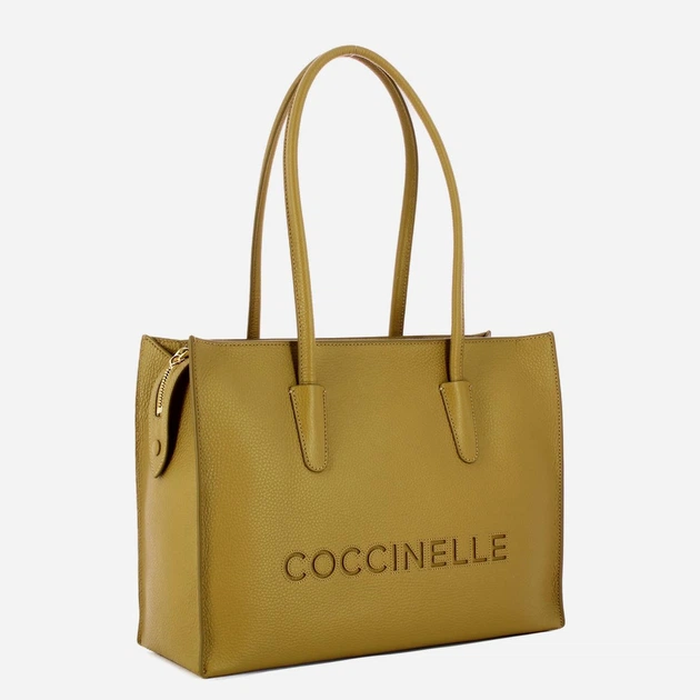 Torebka shopper damska skórzana Coccinelle E1UAK110201-G43 Oliwkowa (800070354222) - obraz 3